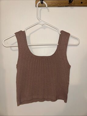ribbed square neck tank